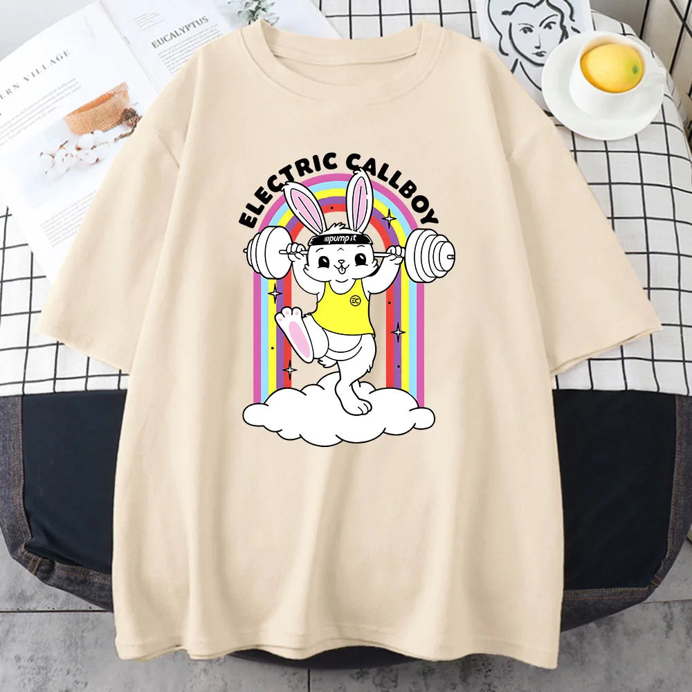 Boy's Band Electric Callboy T-shirts Grunge Style Graphic Printing Tee-shirt Women/Men Tees Short Sleeve Cotton Soft Tshirt Girl