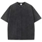 American Style Retro Heavyweight Solid Color Short Sleeved T-shirt Men Women Summer Street Trendy Washed Old Oversized Clothes