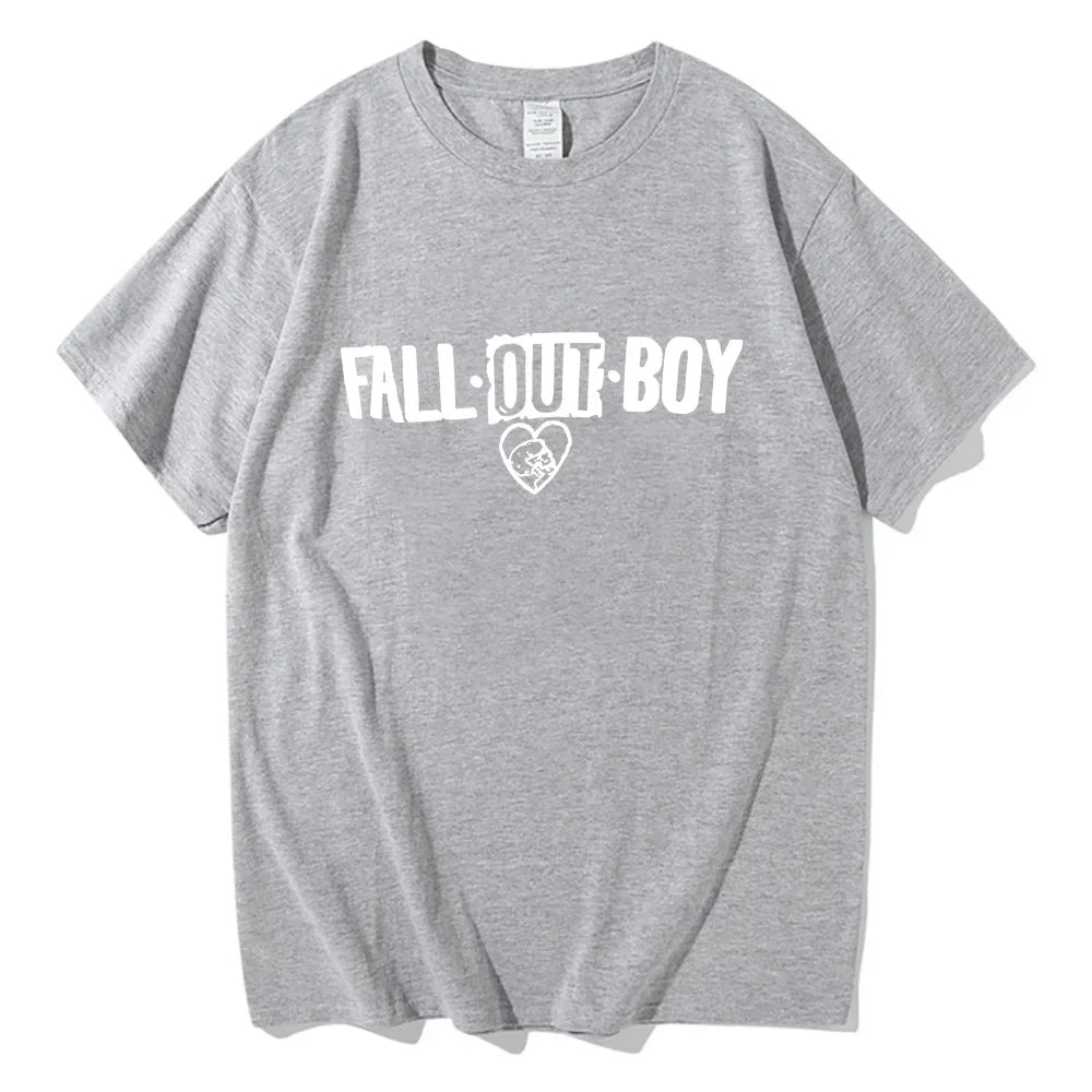 Fall Out Boy T-shirt Grunge Graphic Printing Fashion Tee-shirt for Boys Cotton Soft Funko Pop Tshirt Men/women Short Sleeve Tees