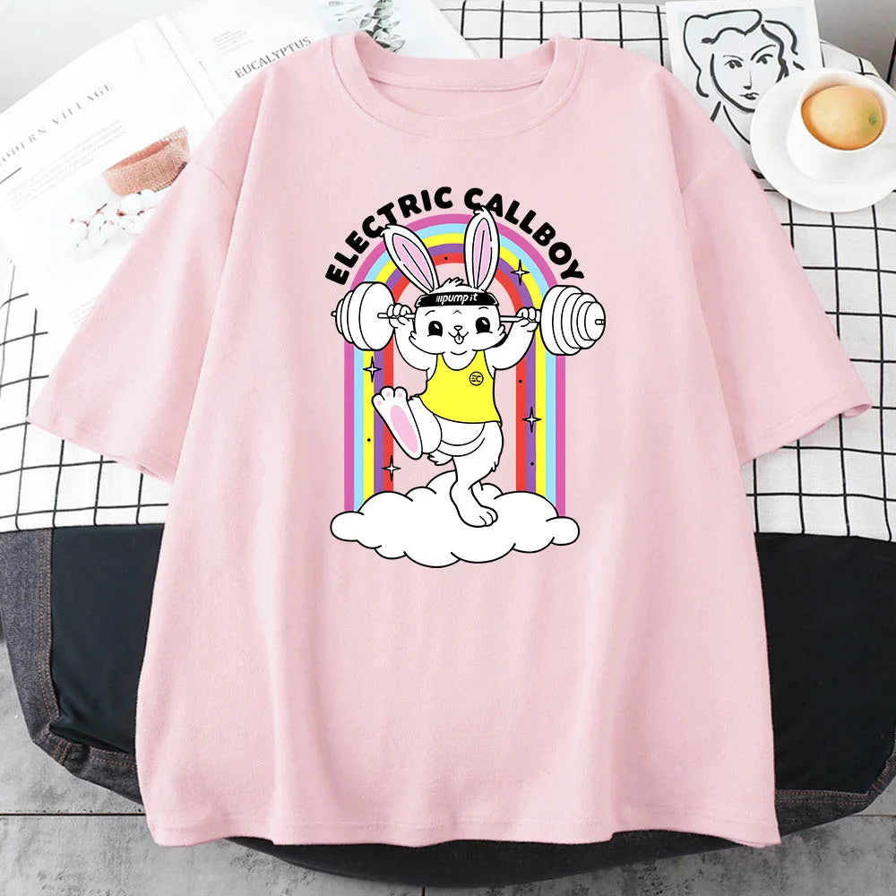 Boy's Band Electric Callboy T-shirts Grunge Style Graphic Printing Tee-shirt Women/Men Tees Short Sleeve Cotton Soft Tshirt Girl