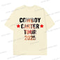 Fashion Singer Beyonce Cowboy Carter Tour New Washed T Shirt  Funny Harajuku Graphic Men Women 100% Cotton Loose Tops Tees