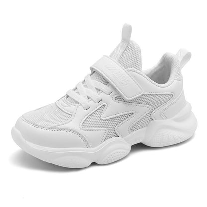 Velcro New Primary And Secondary School Students White Sneaker