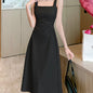 Slim Fit Style Slimming White Suspender Dress