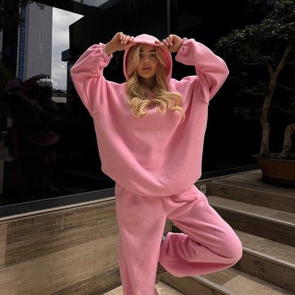 Casual European And American Polar Fleece Women's Suit