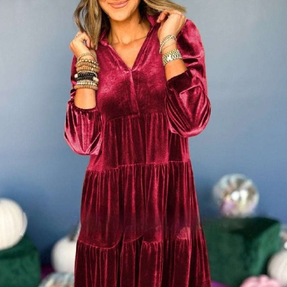Autumn Winter Loose Dress – Casual Women’s Long Sleeve Dress - Elevra