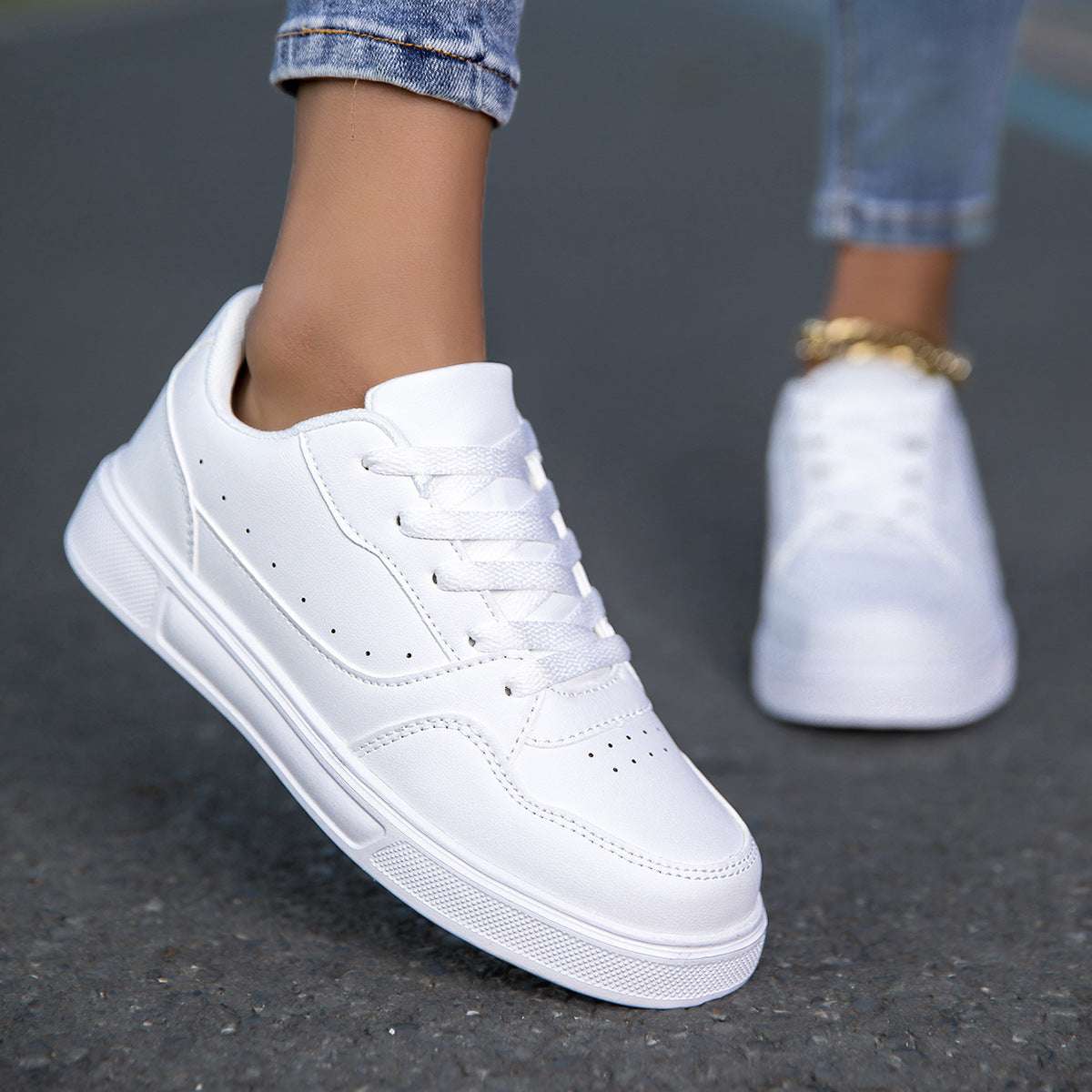 Breathable White Korean Casual Sneaker Breathable