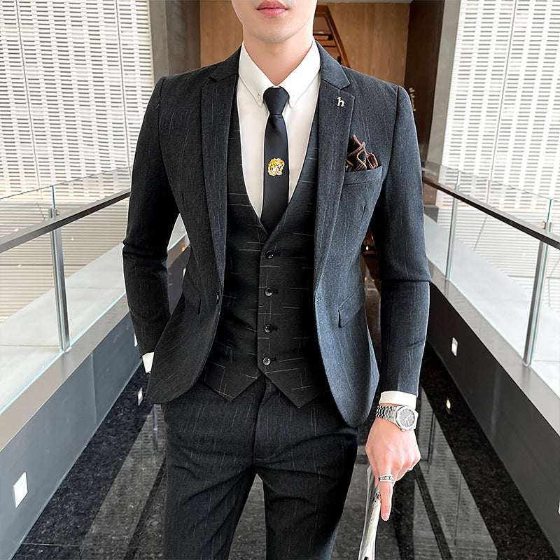 Slim Fit British Style Casual Small Suit Male Business Formal Wear