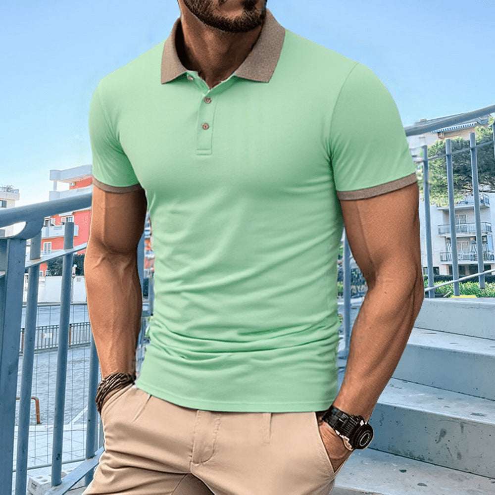 Summer Polo Shirt Printed T-shirt Short Sleeve High-end Lapel