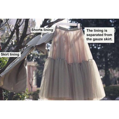 Black Mesh Maxi Hem Skirt, Maxi Dress, Mid - length Skirt, Design Sense Gauze Skirt, Big Swing Skirt, Spring Clothing, Womens Clothing - Elevra