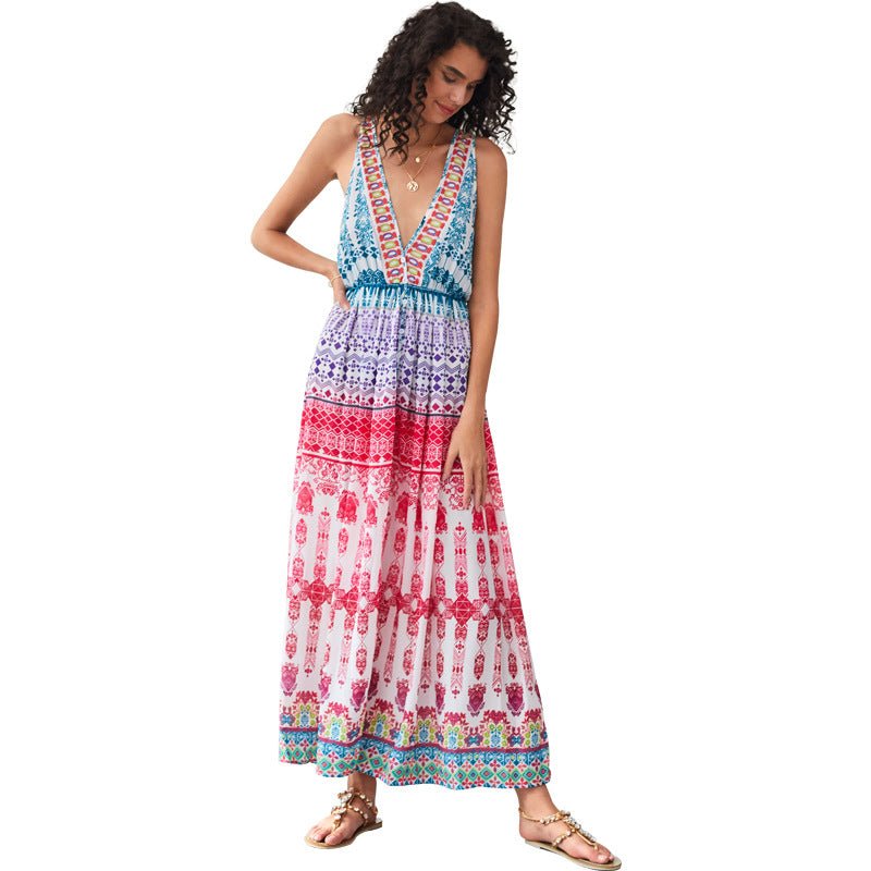 Bohemian Swing Long Beach Dress - Elevra