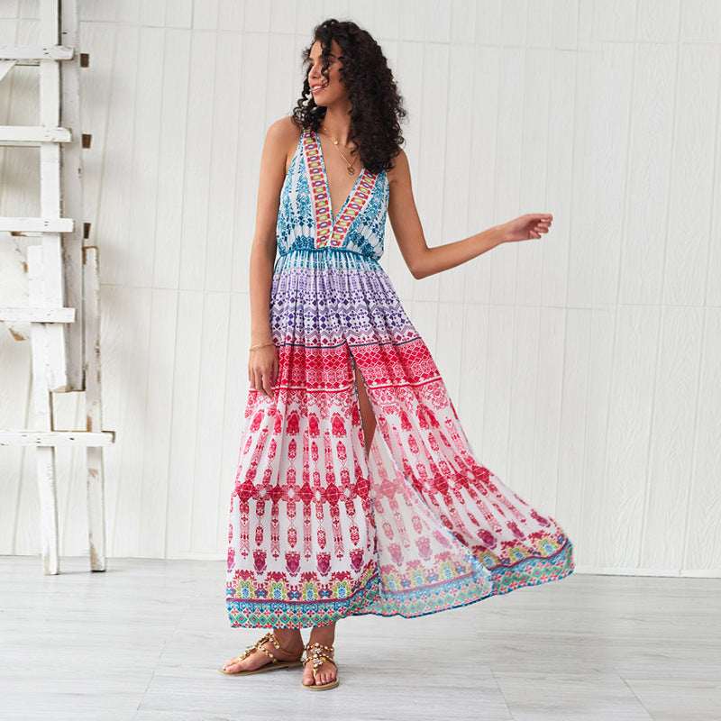 Bohemian Swing Long Beach Dress - Elevra