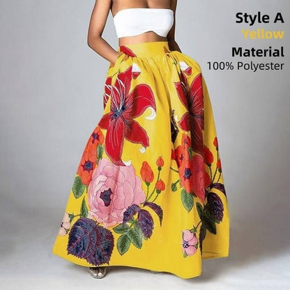 Bottoms Skirt Floral Holiday Women For Long Maxi - Elevra