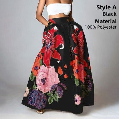Bottoms Skirt Floral Holiday Women For Long Maxi - Elevra