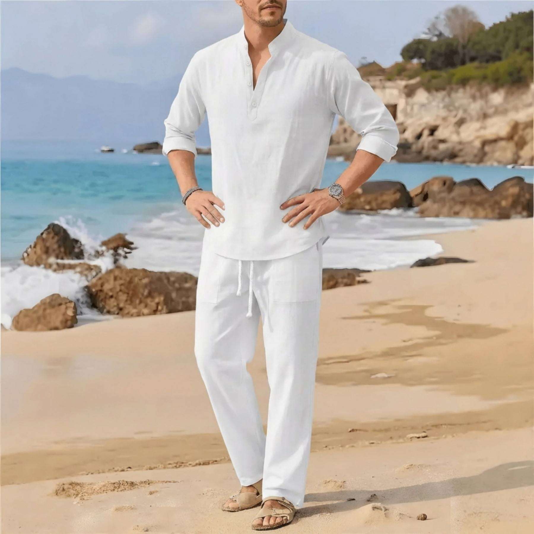 Breathable Beach Fashion Casual Mens Set - Elevra