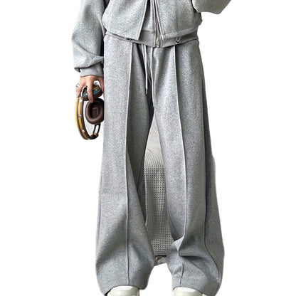 Autumn And Winter Loose Straight Drooping Pants Mid-waisted Figure Flattering Sports Style