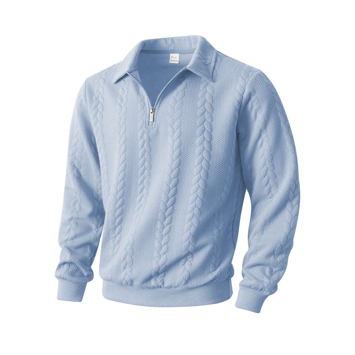 Casual Jacquard Patchwork Half - zip Polo Shirt With A Lapel Collar - Elevra