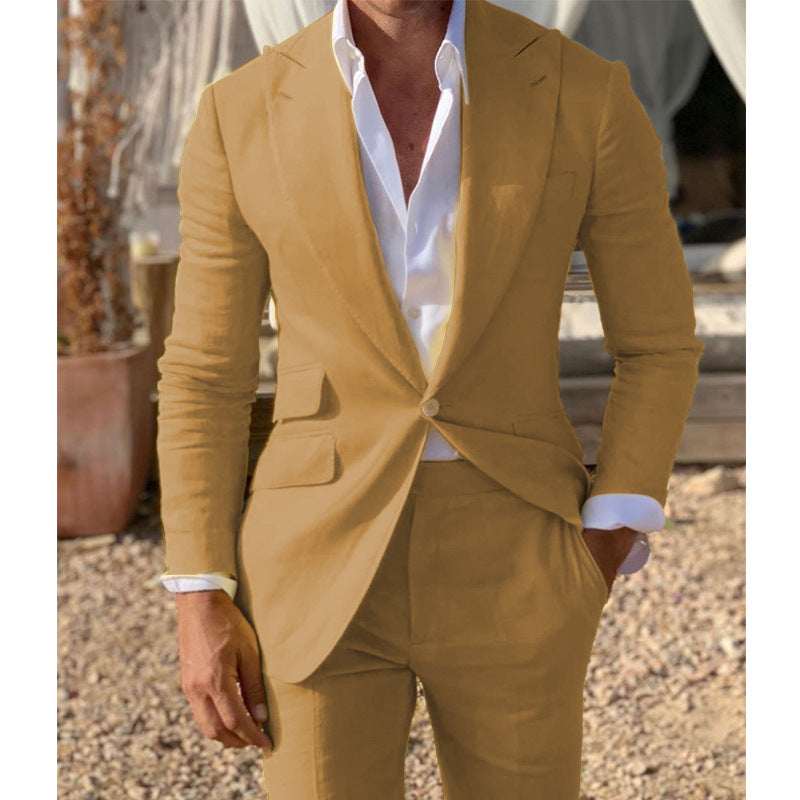 Cross - border Best - selling Mens Suit Two - piece Set - Elevra