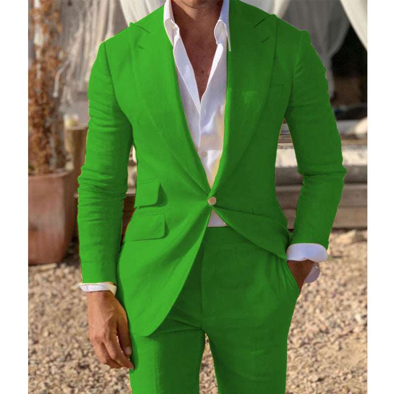 Cross - border Best - selling Mens Suit Two - piece Set - Elevra