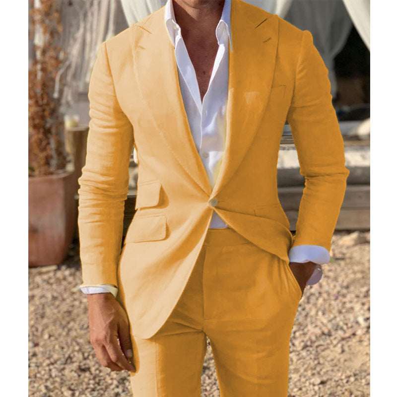 Cross - border Best - selling Mens Suit Two - piece Set - Elevra