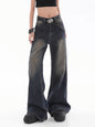Women's Loose Drooping Vintage Distressed Straight Jeans