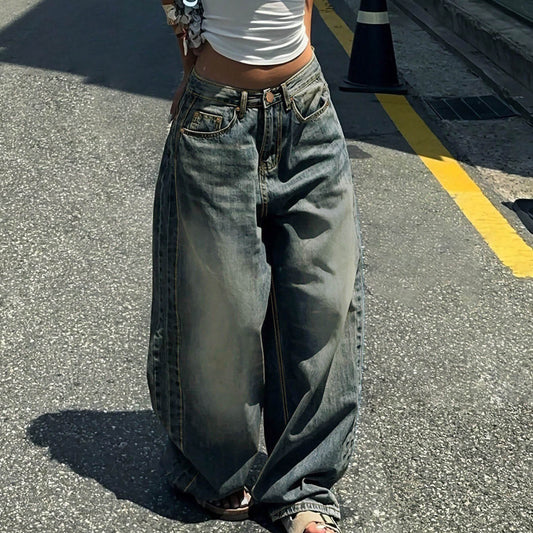 Versatile Design Casual Wide-leg Draggle-tail Trousers