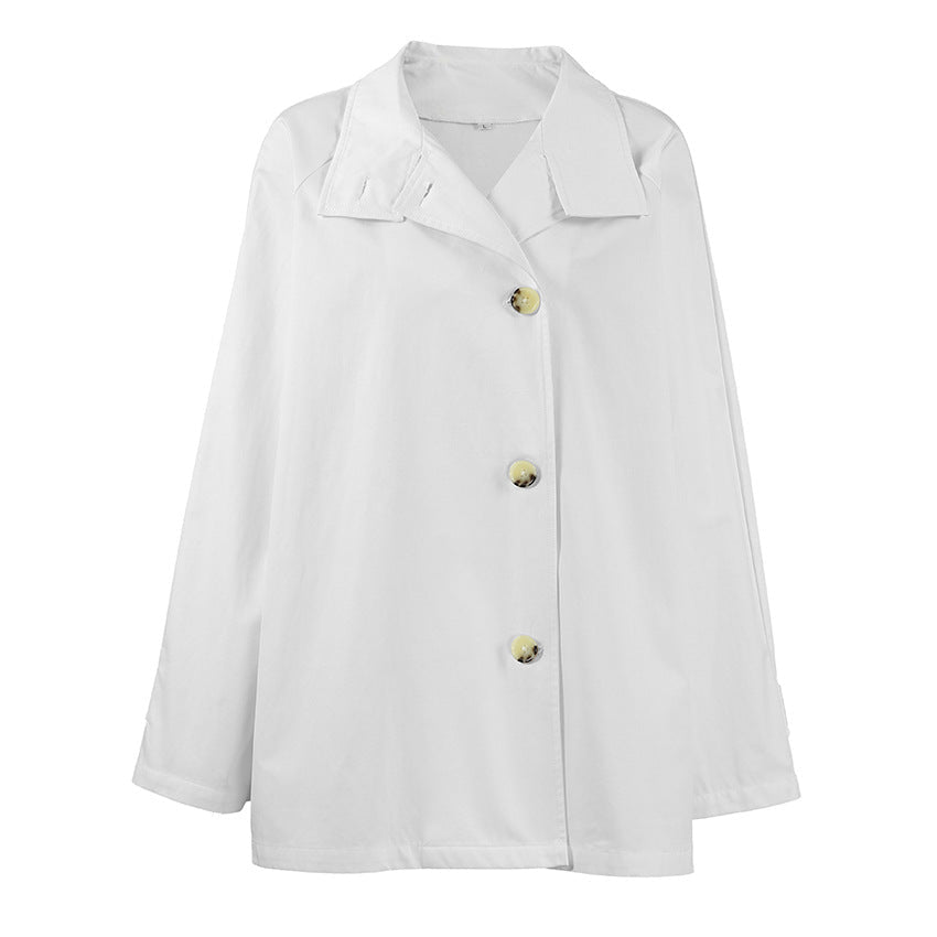 Design Mid - length Trench Coat Loose Flattering Cardigan - Elevra