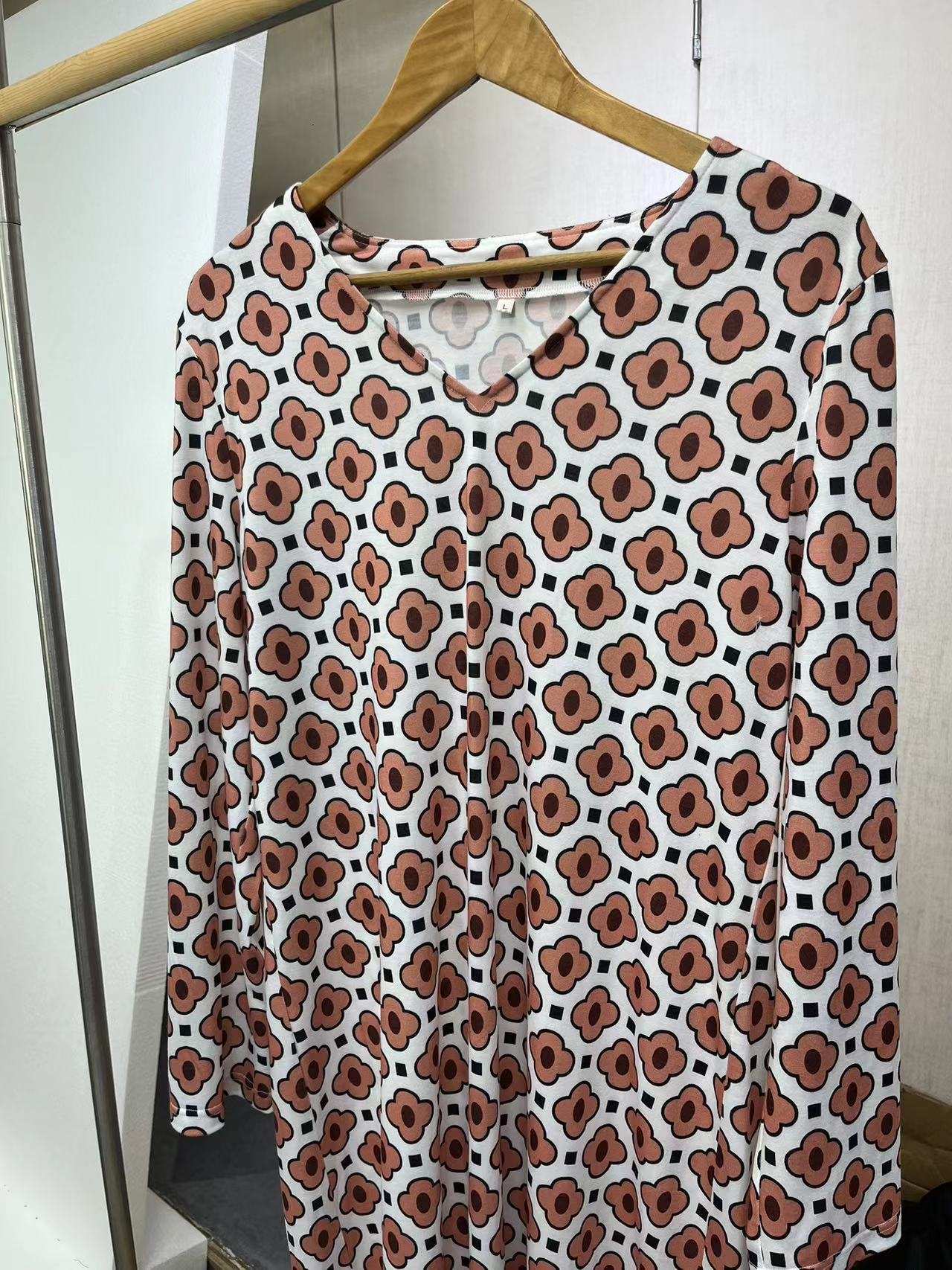 Female Bohemian Female V-neck Long-sleeve Dress