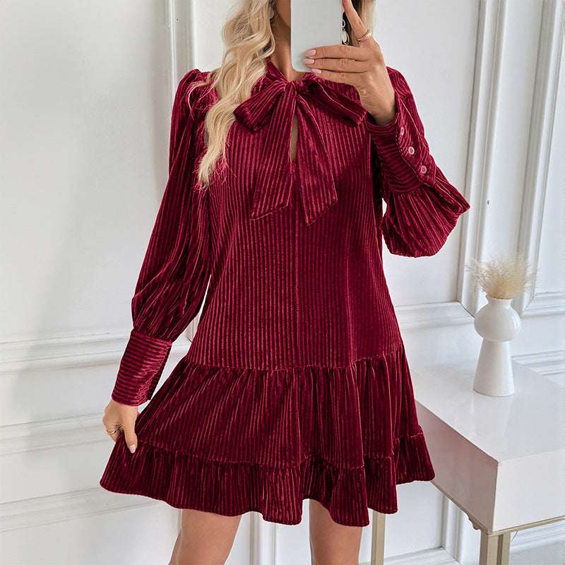 Elegant Velvet Evening Dress –European & American Party Wear - Elevra