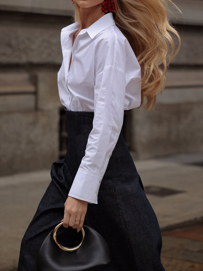 Elegant High-waist Wide-leg Jeans