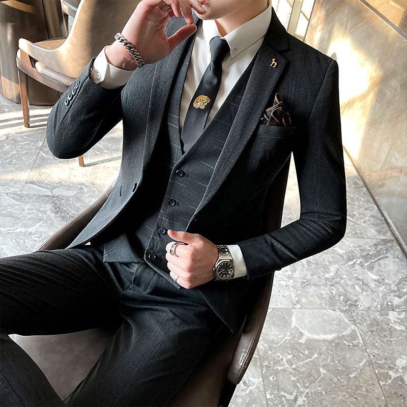 Slim Fit British Style Casual Small Suit Male Business Formal Wear