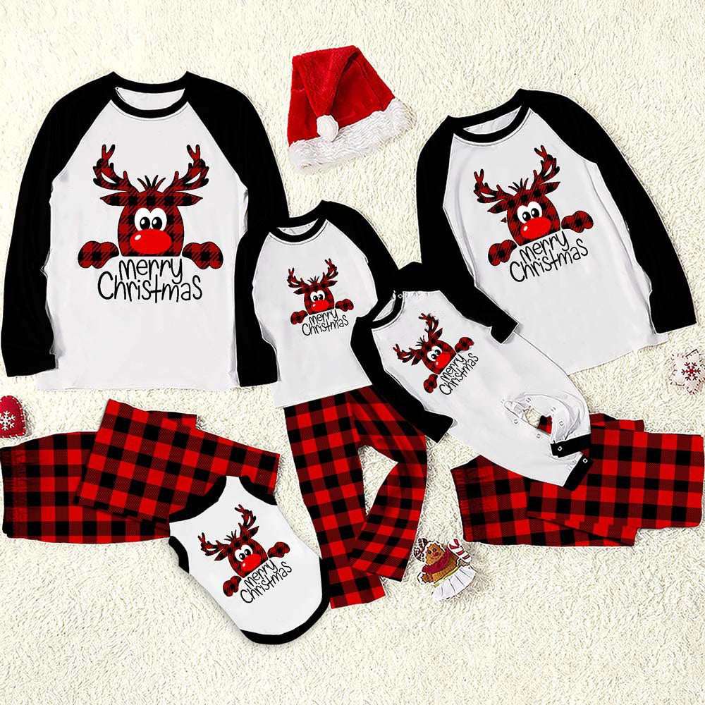 Family Christmas Pajamas Matching Sets Christmas Sleepwear Parent - Child Pjs Outfit For Christmas Holiday Xmas Party - Elevra