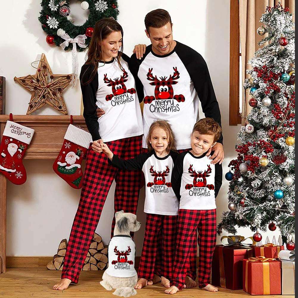 Family Christmas Pajamas Matching Sets Christmas Sleepwear Parent - Child Pjs Outfit For Christmas Holiday Xmas Party - Elevra