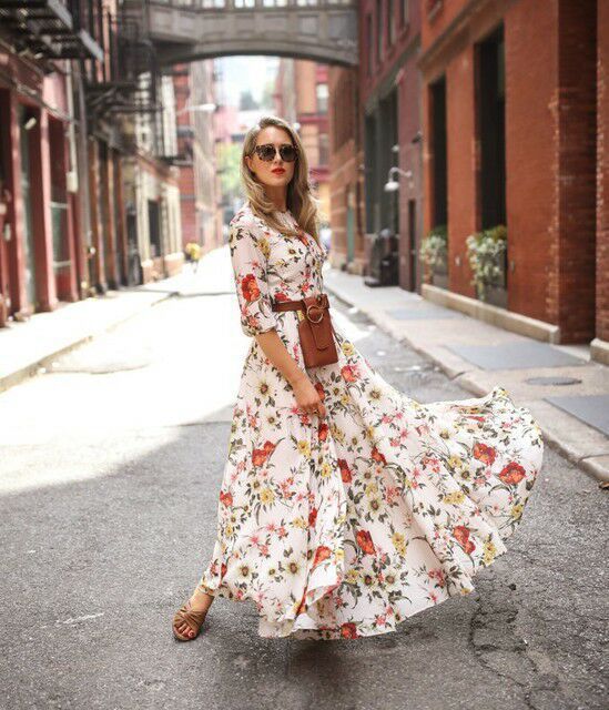 Fashion Printed Chiffon Maxi Skirt - Elevra