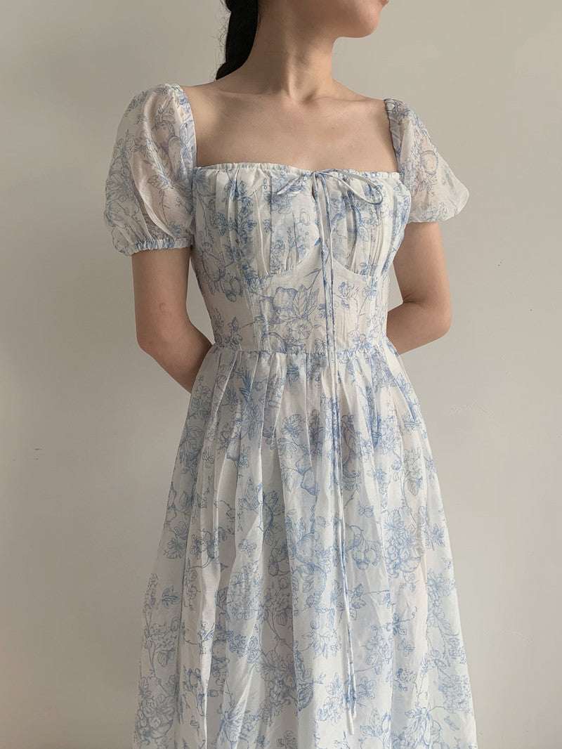 French Tencel Print Midi Dress - Elevra
