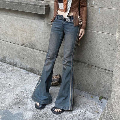 High Street Vintage Striped Jeans Woman - Elevra