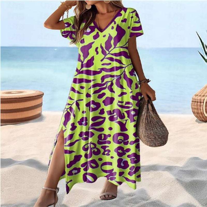 High Waist Floral Print Maxi Skirt For Women Dress - Elevra