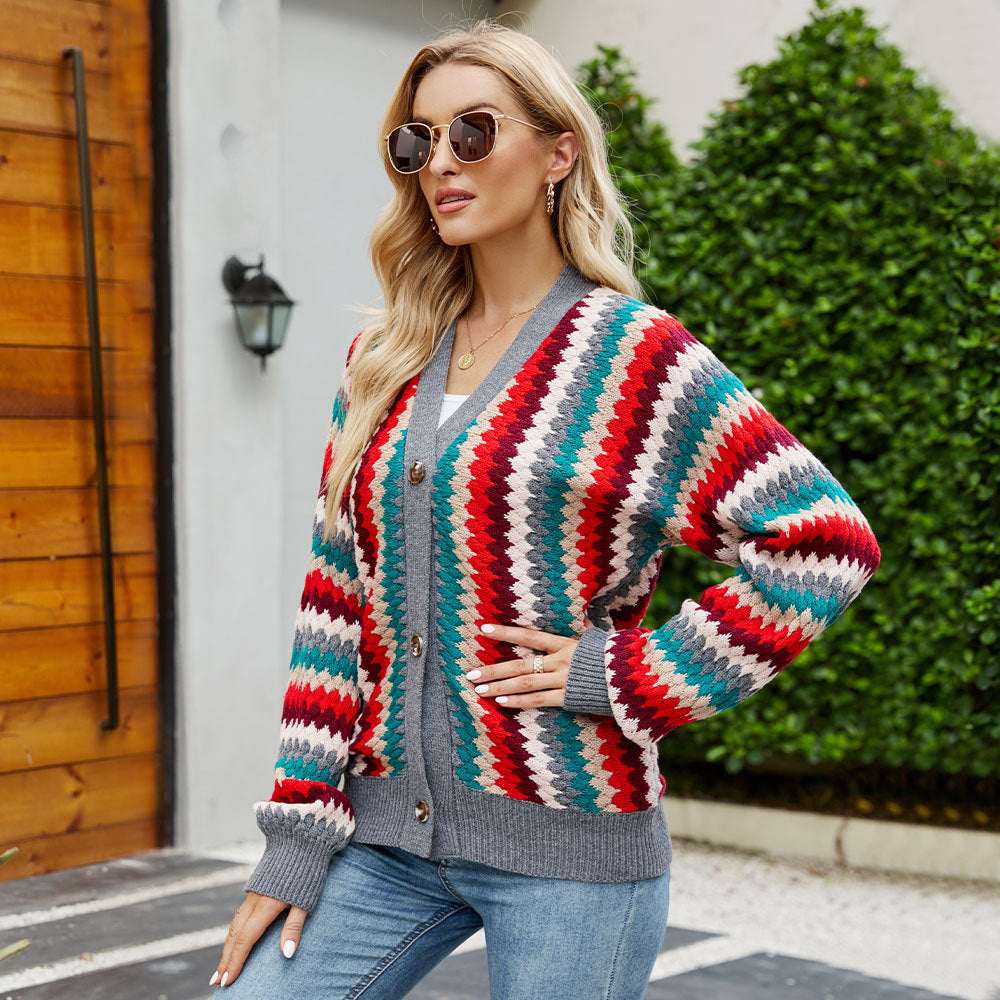 Knitted Female Single - breasted Cardigan Sweater Female - Elevra