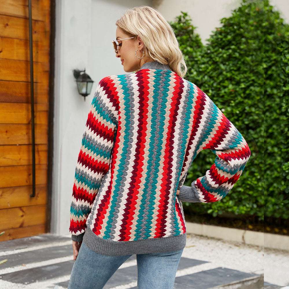 Knitted Female Single - breasted Cardigan Sweater Female - Elevra