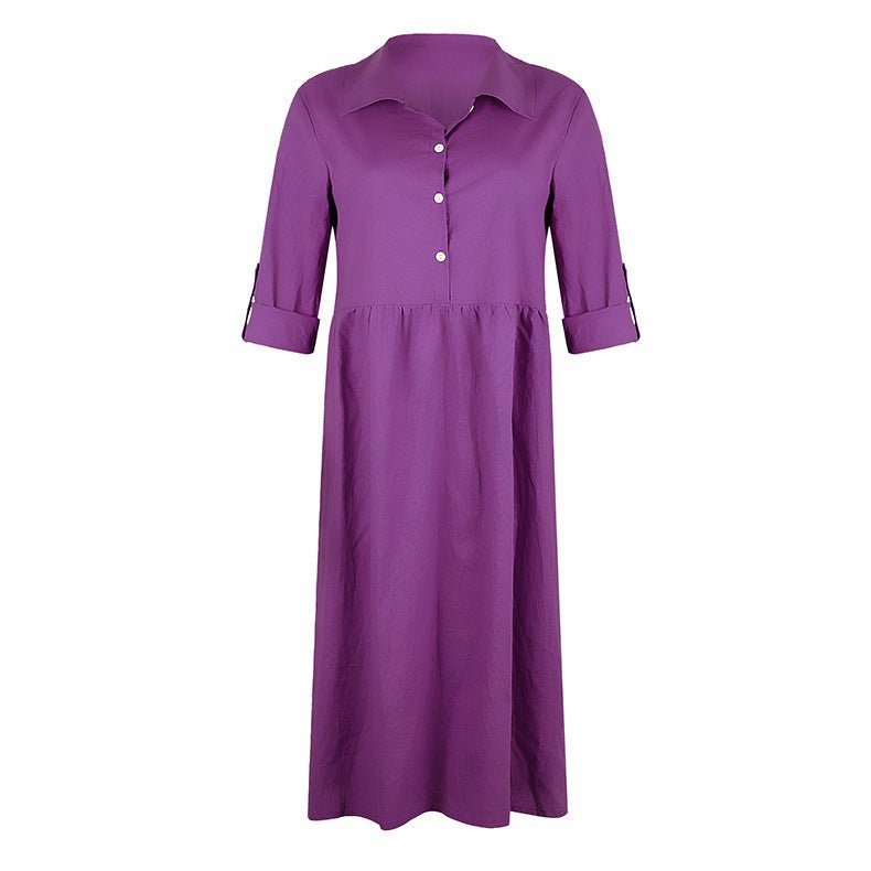 Loose button midi dress - Elevra