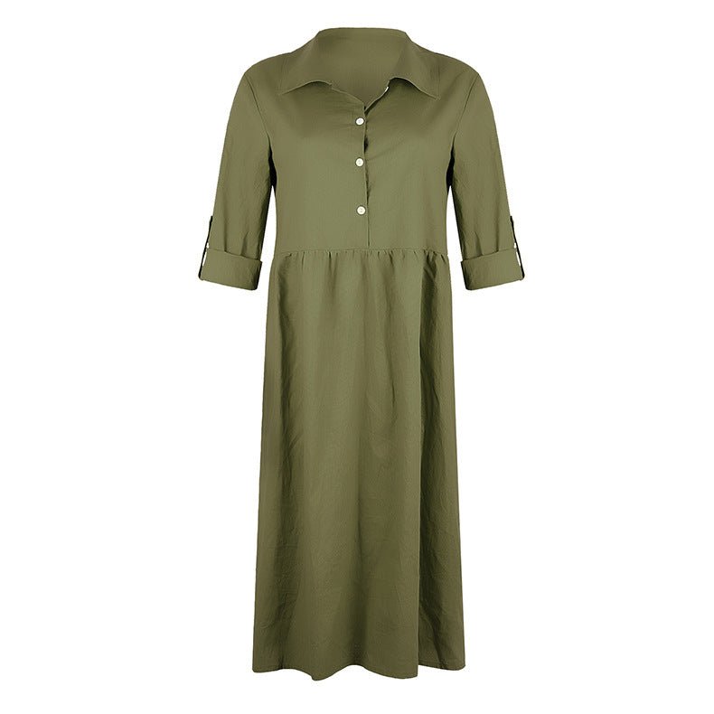 Loose button midi dress - Elevra