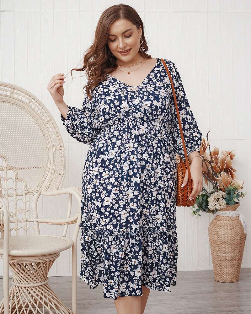 Loose sexy temperament midi dress - Elevra