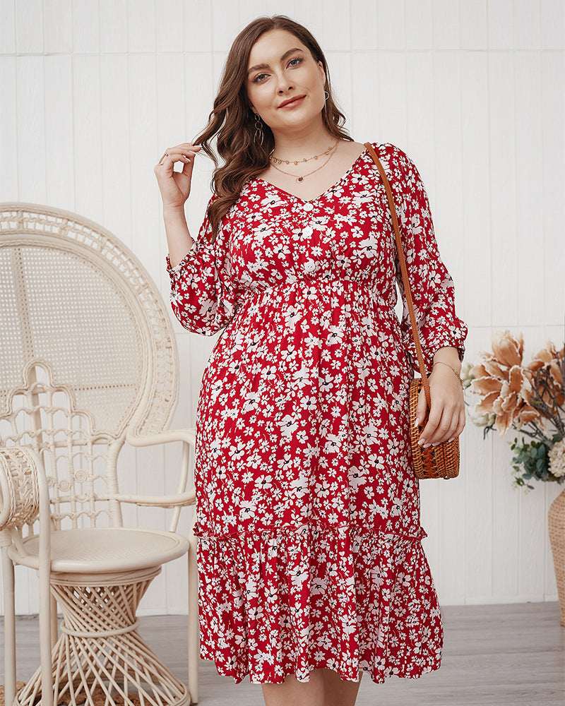 Loose sexy temperament midi dress - Elevra