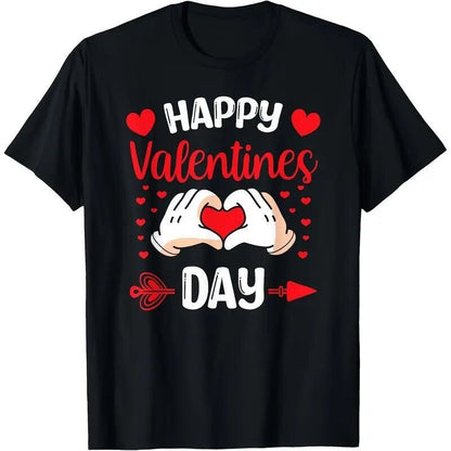 Love Valentine'S Day T-Shirt, Couple T-Shirt, Couple Christmas, Fashion Casual T-Shirt, Short - Sleeved T-Shirt - Elevra