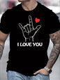 Love Valentine'S Day T-Shirt, Couple T-Shirt, Couple Christmas, Fashion Casual T-Shirt, Short - Sleeved T-Shirt - Elevra