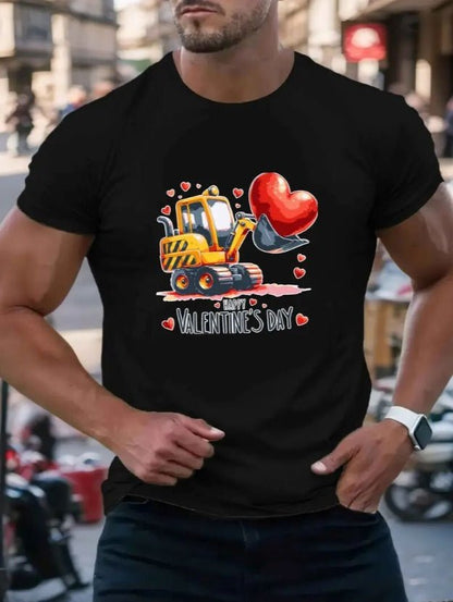 Love Valentine'S Day T-Shirt, Couple T-Shirt, Couple Christmas, Fashion Casual T-Shirt, Short - Sleeved T-Shirt - Elevra
