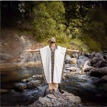 Maxi African Tribal Pattern Ethnic Style Handmade Robe Pocket Skirt - Elevra