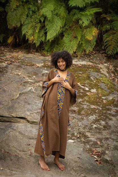 Maxi African Tribal Pattern Ethnic Style Handmade Robe Pocket Skirt - Elevra