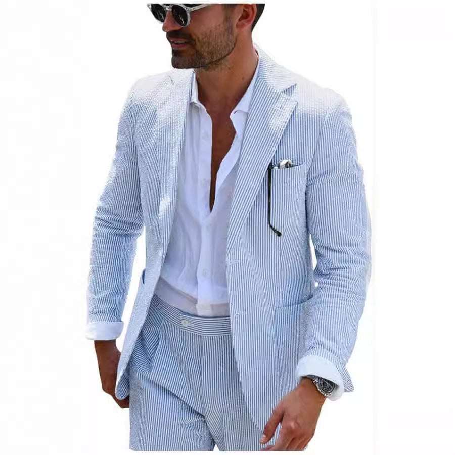 Mens Bubble - Chiffon Suit Slim - Fit Two - Piece Set - Elevra