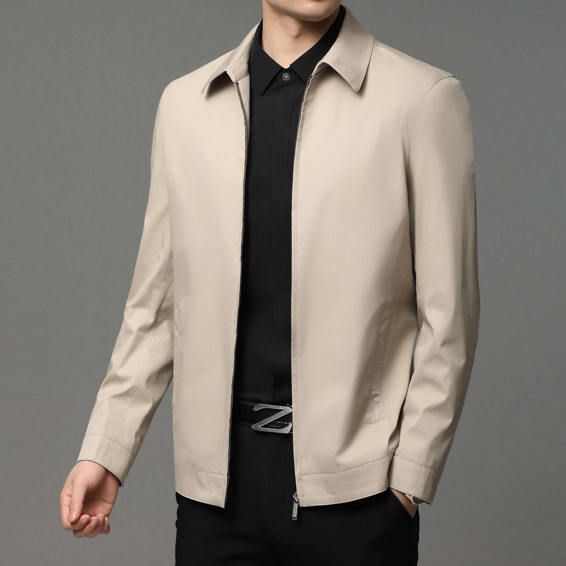 Mens Loose - fit Casual Zip - up Jacket For Spring And Autumn - Elevra