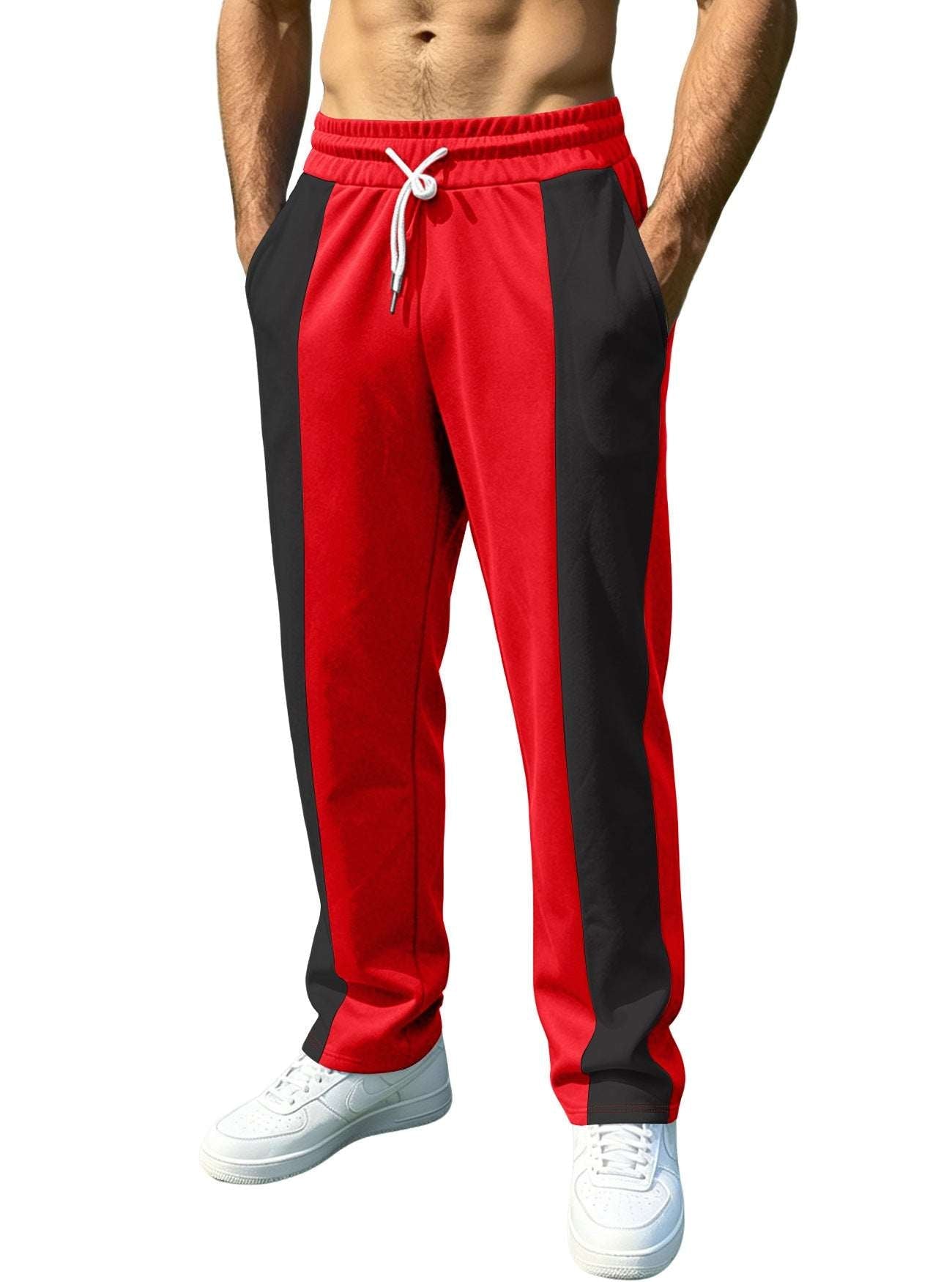 Mens Patchwork Color - Block Casual Outdoor Sweatpants - Elevra